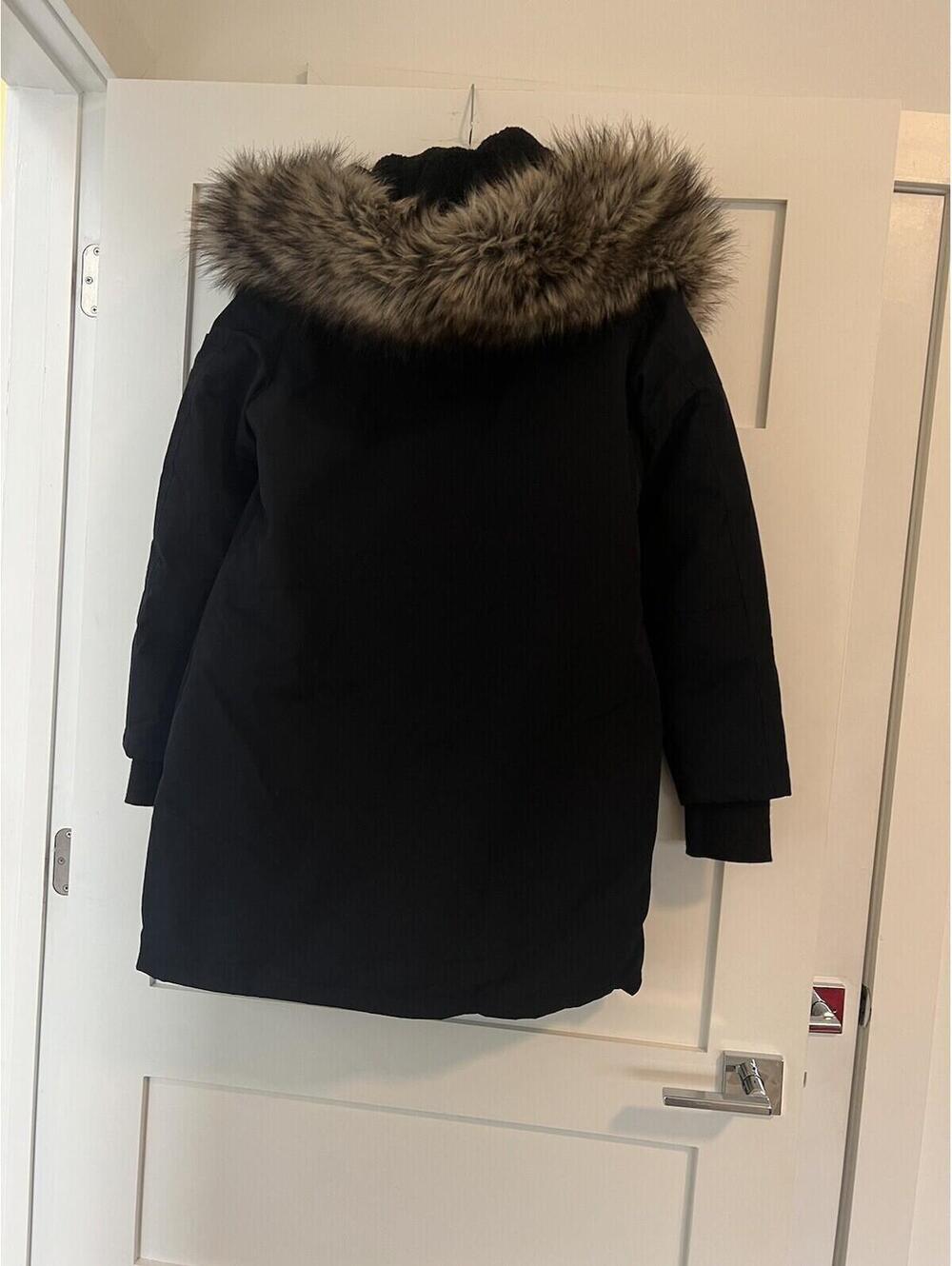 Lucky Brand $298 Dark Indigo Faux Fur Hood Womens Parka Coat Size Small - Picture 6 of 10